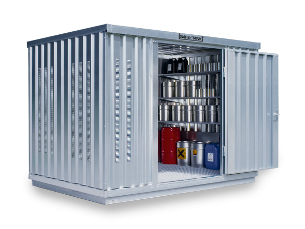 Gefahrstoffcontainer SRC-S 3.1W-CONTROL verzinkt, mit 1-flügeliger Tür