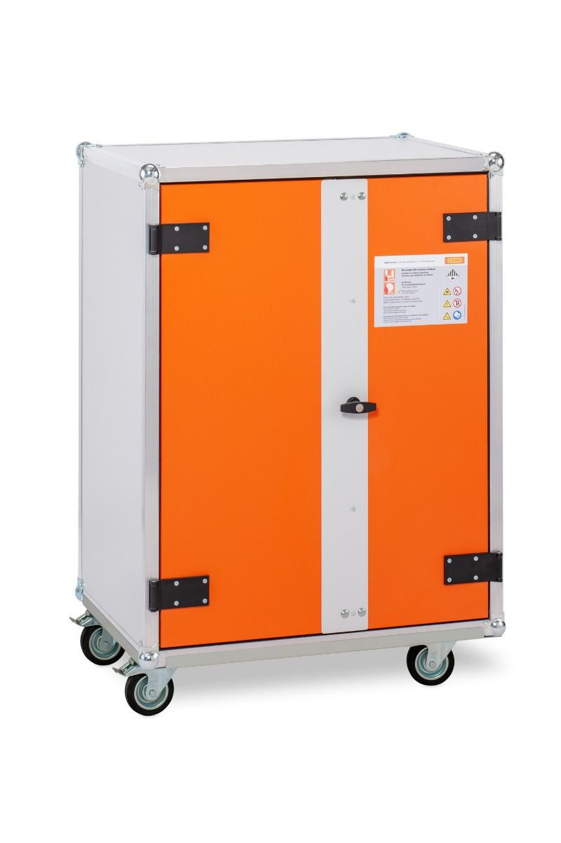 Li-SAFE Akku-Ladeschrank 8/10 lockEX Basic, 3-ph, mit Rauchmelder, Steckdose, Lüftung, Rollen