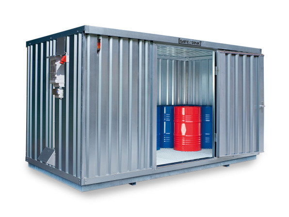 Gefahrstoffcontainer SRC-S 4.1W verzinkt, mit 1-flügeliger Tür